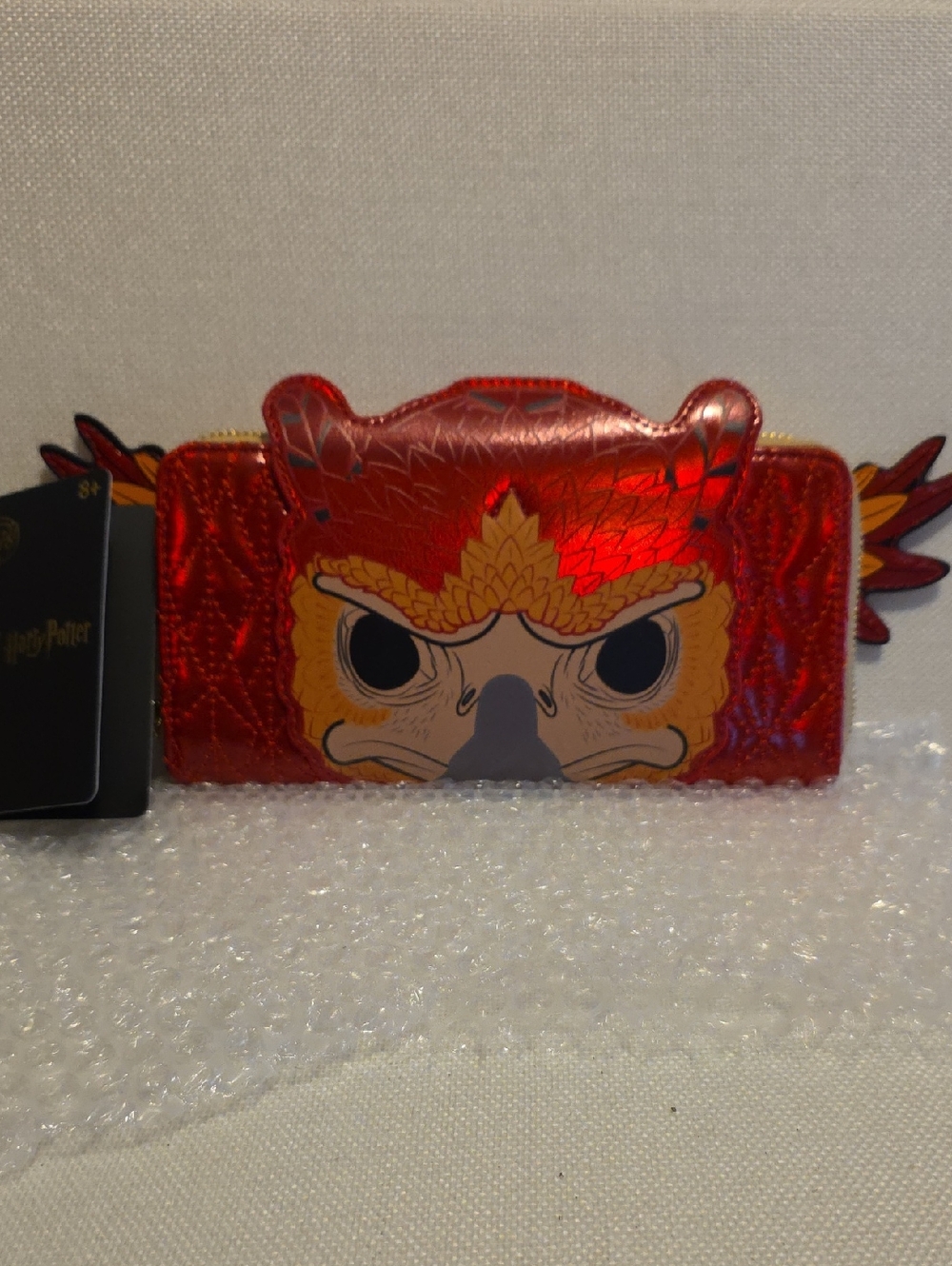 NWT Loungefly POP! Harry Potter Fawkes Red Metallic Wallet